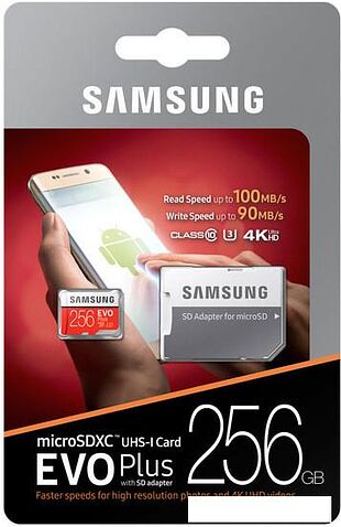 Карта памяти Samsung EVO Plus microSDXC 256GB + адаптер