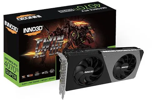 Видеокарта Inno3D GeForce RTX 4070 Ti Super Twin X2 OC N407TS2-166XX-186156N