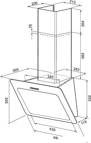Кухонная вытяжка Krona Liva 500 PB (черный)
