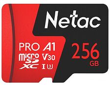 Карта памяти Netac MicroSDXC 256GB V30/A1/C10 Netac P500 Extreme Pro с адаптером Карта памяти Netac MicroSDXC 256GB V30/A1/C10 Netac P500 Extreme Pro с адаптером