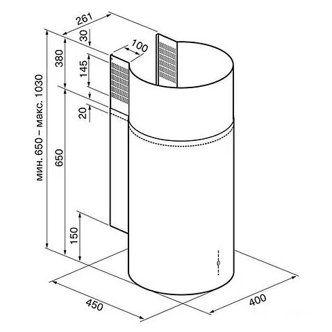 Кухонная вытяжка Krona Tetis 400 4P (нержавеющая сталь)