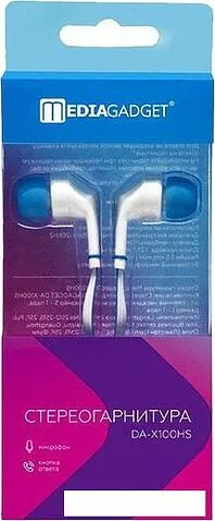 Наушники MediaGadget DA-X100HS (белый/синий)