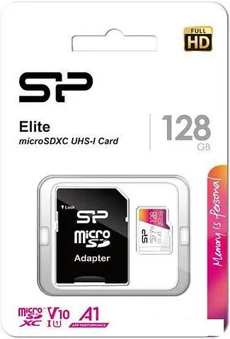 Карта памяти Silicon-Power Elite microSDXC SP128GBSTXBV1V20SP 128GB (с адаптером)