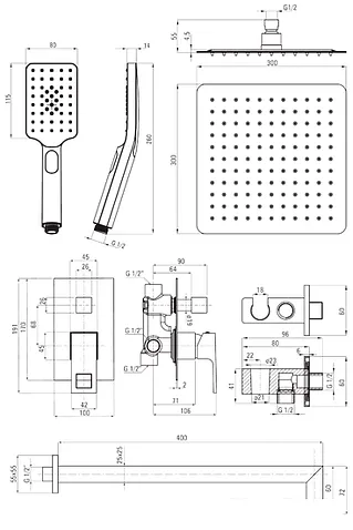 Душевая система Deante Anemon NAC N9MP