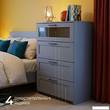 Комод Mio Tesoro Нави 4 ящика 2.15.02.030.4 (серый, со стеклом )