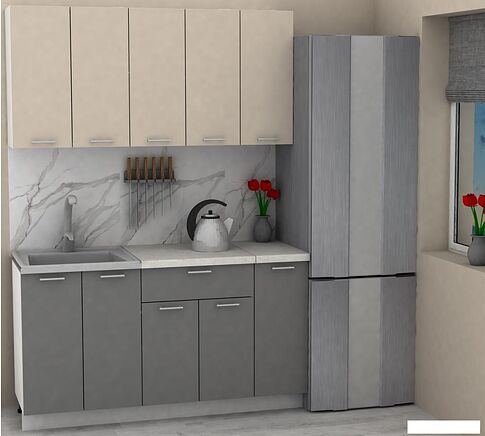 Готовая кухня ЭлиГард Lion 1.5 (персидский жемчуг/дымчатый алмаз/королевский опал)