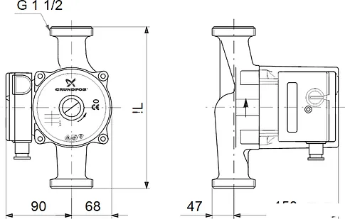 Насос Grundfos UPS 25-100 180