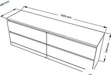 Комод Mio Tesoro Варма 4Д (шпон ясень, черный)