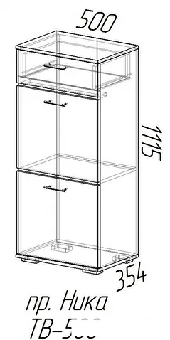 Тумба МебельЭра Ника ТВ500 высокая (ясень шимо)