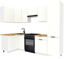 Готовая кухня ВерсоМебель Эко-1 1.2x2.6 левая (белый фасадный/ст.золотистый дуб) Готовая кухня ВерсоМебель Эко-1 1.2x2.6 левая (белый фасадный/ст.золотистый дуб)