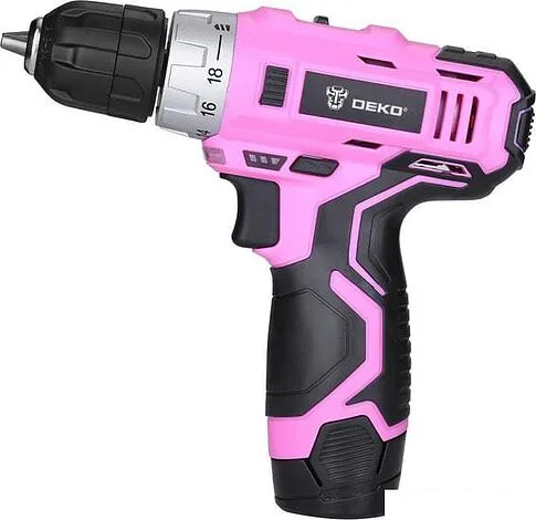 Дрель-шуруповерт Deko GCD12DU3 PINK SET2 063-4171 (с 1-им АКБ, набор оснастки)