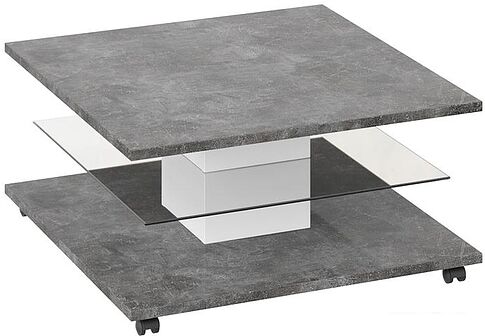 Журнальный столик Трия Diamond тип 1 (белый/ателье темный глянец)