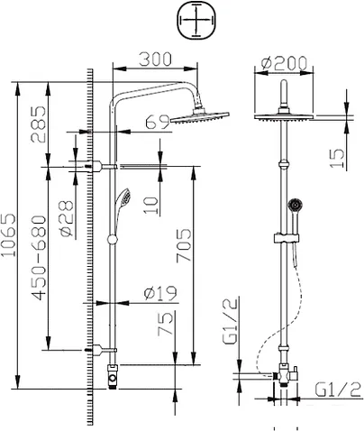 Душевая система Bravat Fit D283CP-2