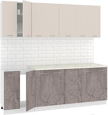 Кухня Кортекс-мебель Корнелия Лира 2.2м (капучино/оникс/мадрид)