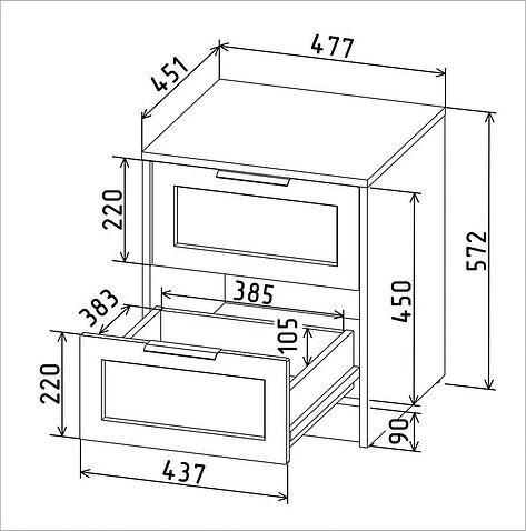Тумба Интерлиния Концепт Тренд КТ-ТК1-57 (дуб золотой/индиго)