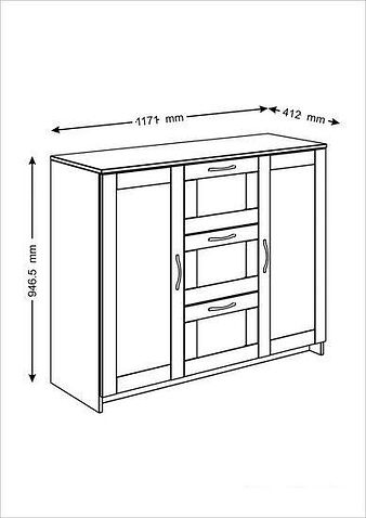 Комод Mio Tesoro Сириус 2 двери и 3 ящика 117x95 2.02.03.340.3 (дуб сонома)
