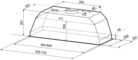 Кухонная вытяжка Krona Ameli 600 inox PB