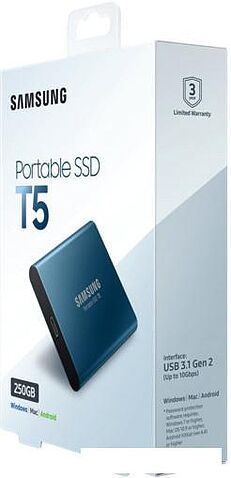 Внешний накопитель Samsung T5 500GB (синий)