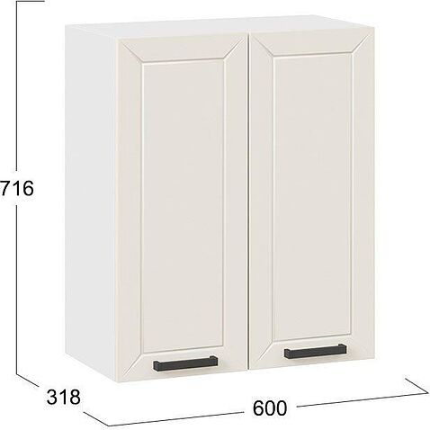 Шкаф навесной Трия Лорас 1В6 (белый/холст брюле)