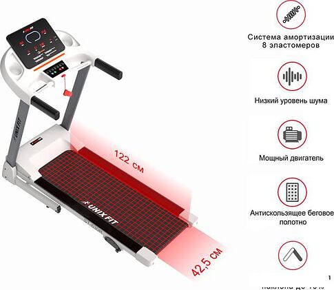 Электрическая беговая дорожка Unixfit ST-630R (белый)