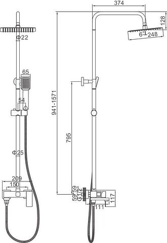 Душевая система  Ledeme L72425-1