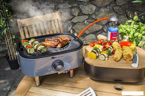 Портативный газовый гриль Sahara Mini BBQ (серебристый)