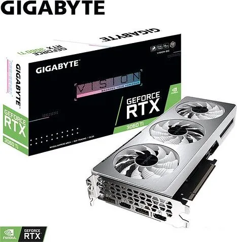 Видеокарта Gigabyte GeForce RTX 3060 Ti Vision 8G GV-N306TVISION-8GD