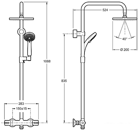 Душевая система Jacob Delafon July [E45716-CP]
