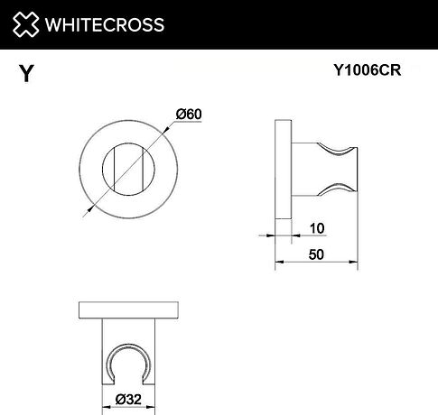 Держатель душевой лейки Whitecross Y1006CR (хром)