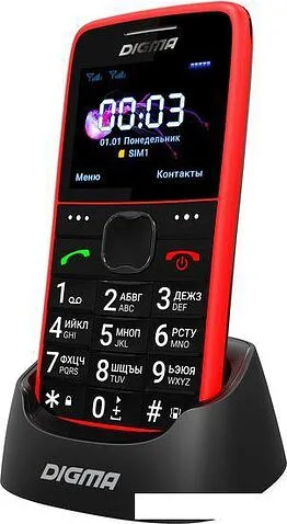 Кнопочный телефон Digma Linx S220 (красный)