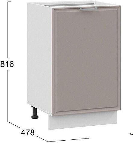 Шкаф напольный Трия Белладжио 1Н5 (белый/софт капучино)