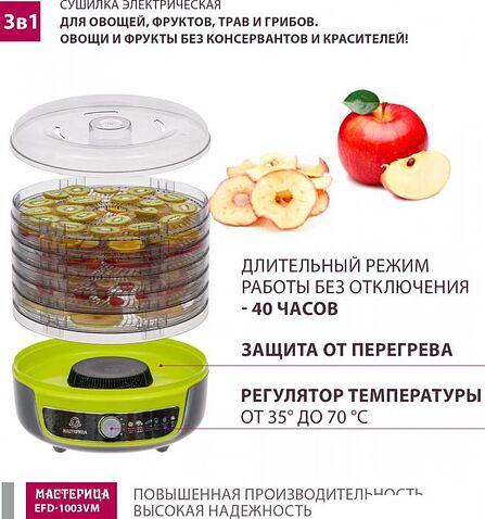 Сушилка для овощей и фруктов Мастерица EFD-1003VM