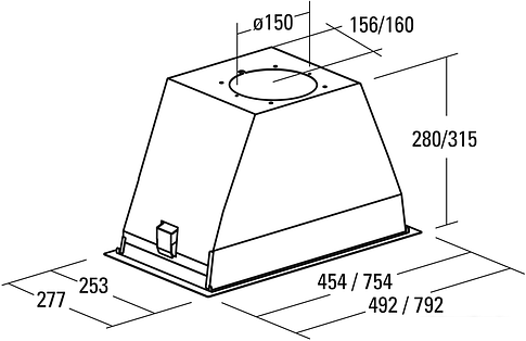 Кухонная вытяжка CATA GL 45 X/C 02030305