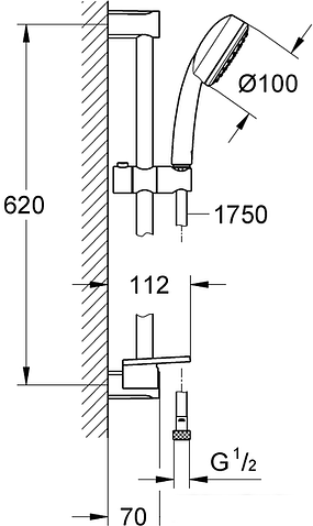 Душевой гарнитур Grohe New Tempesta Cosmopolitan 100 26083002