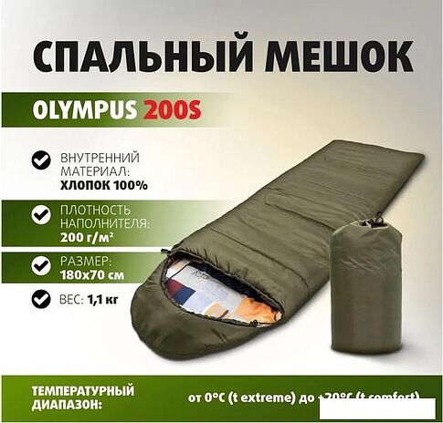 Спальный мешок Helios Olympus 200S T-HS-SB-O-200S-NC