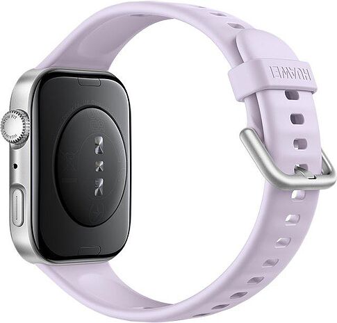 Умные часы Huawei Watch FIT 4 (серебристый, с сиреневым силиконовым ремешком, международная версия)