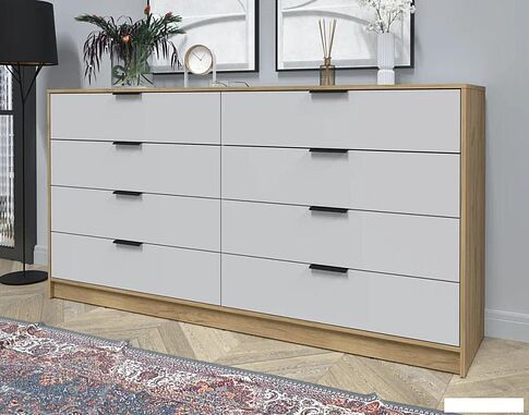 Комод Интерлиния Концепт КТ-К197 (серый/дуб золотой)