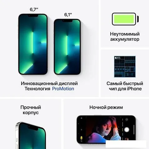 Смартфон Apple iPhone 13 Pro Max 128GB (серебристый)