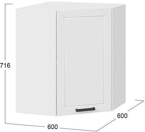 Шкаф навесной Трия Лорас 1В6У (белый/холст белый)