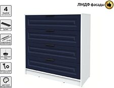 Комод Интерлиния Концепт КТ-К100 Деко (белый платинум/индиго)
