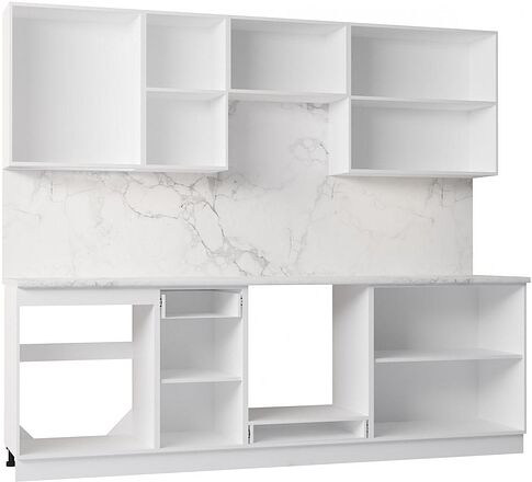 Готовая кухня Mio Tesoro Корнелия Ода-плюс 2.4 (белый/мрамор итальянский)