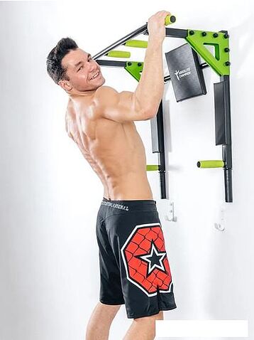 Турник с брусьями Absolute Champion Триумф Pro (черный/салатовый)