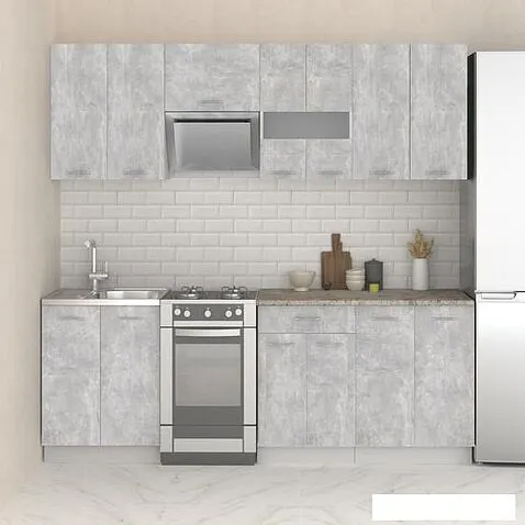 Готовая кухня Mio Tesoro Экстра-лайт 2.2 (ателье светлый/марсель)