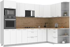 Готовая кухня Интерлиния Мила Лайт 1.68x3.0 правая (белый платинум/белый платинум/дуб бунратти) Готовая кухня Интерлиния Мила Лайт 1.68x3.0 правая (белый платинум/белый платинум/дуб бунратти)