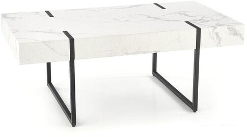Журнальный столик Halmar Blanca 110x60x43 (белый мрамор/черный)