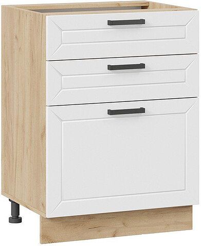 Шкаф напольный Трия Лорас 1Н6Я3 (дуб крафт золотой/холст белый)