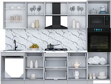 Готовая кухня Интерлиния Мила Шато 2.8В (белый/керамика/опал светлый) Готовая кухня Интерлиния Мила Шато 2.8В (белый/керамика/опал светлый)