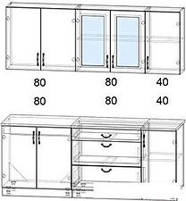 Готовая кухня Интерлиния Мила Крафт 2.0Б (дуб английский)