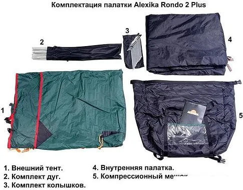 Палатка AlexikA Rondo 2 Plus (зеленый)