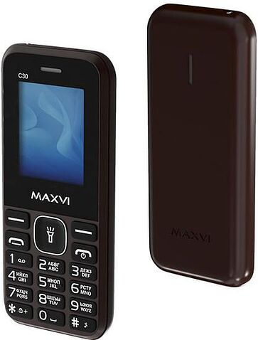 Кнопочный телефон Maxvi C30 (коричневый)